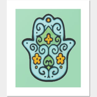 Blue Hamsa Posters and Art